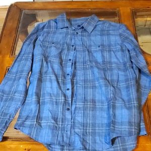 Blue and light black button down